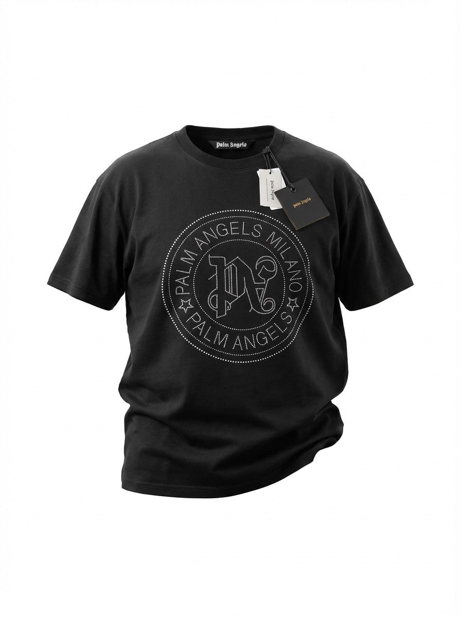 Ivory Cotton Palm Angels Men's T Shirt Palma Heart White Maglie PalmIvory Cotton Palm Angels T Shirt Palma Heart White Maglie Palm