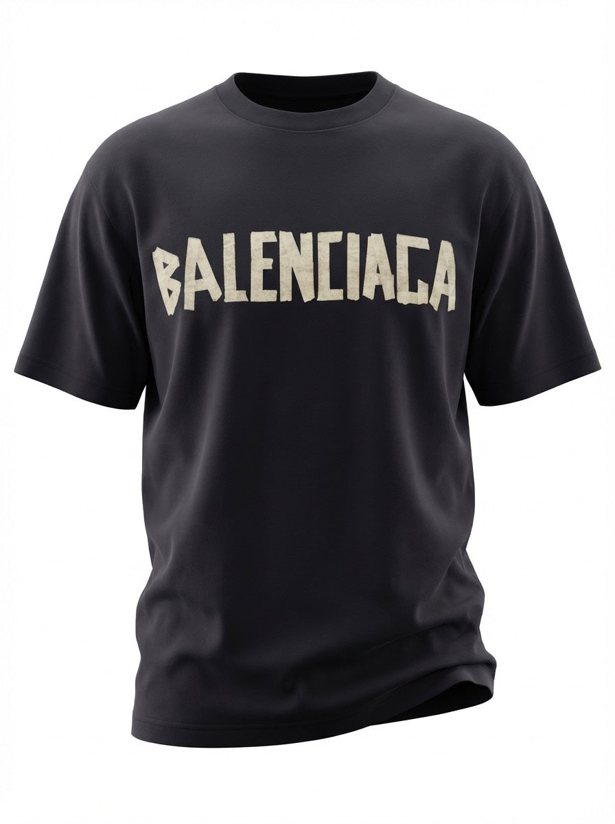 Balenciaga Cotton Oversized Tape Logo T-Shirt