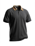 BURBERRY Check Collar Cotton Polo Shirt