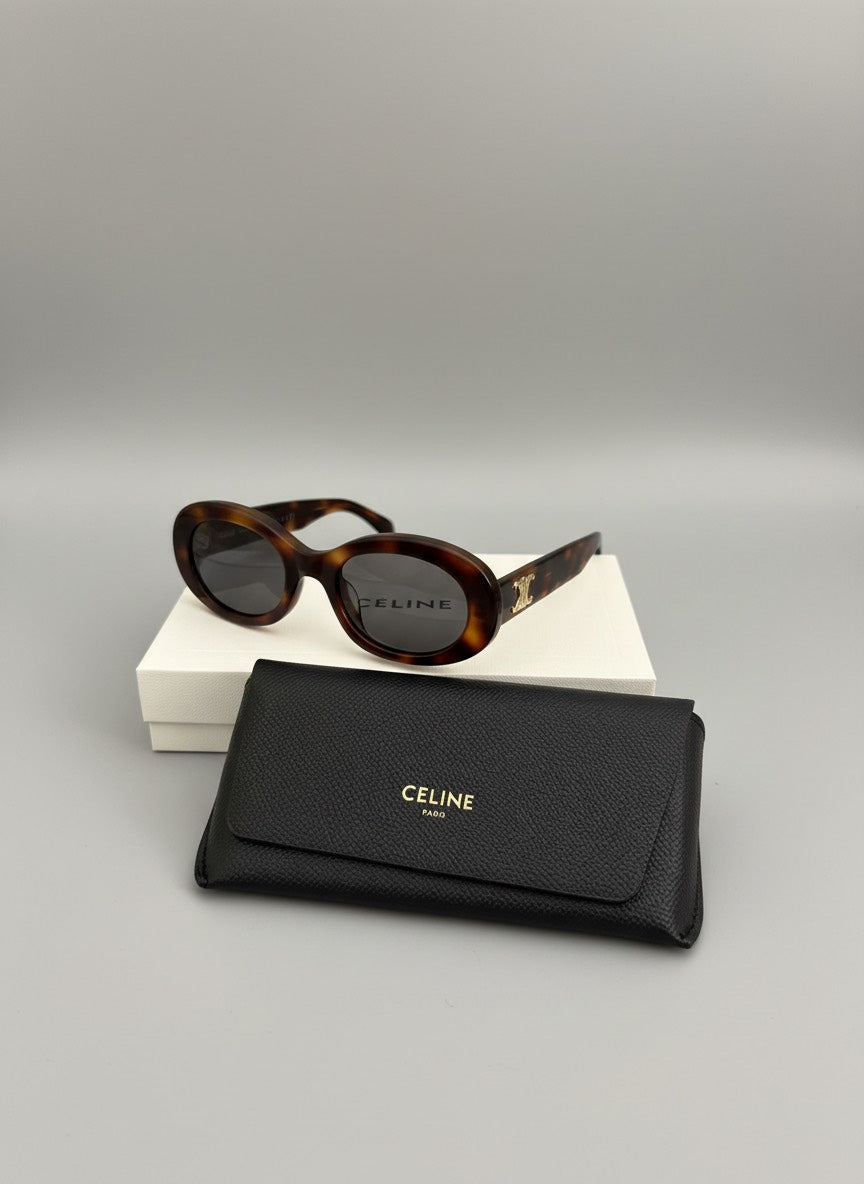 CELINE WOMEN Tortoise Blonde Sunglasses CL40194U  With Packaging