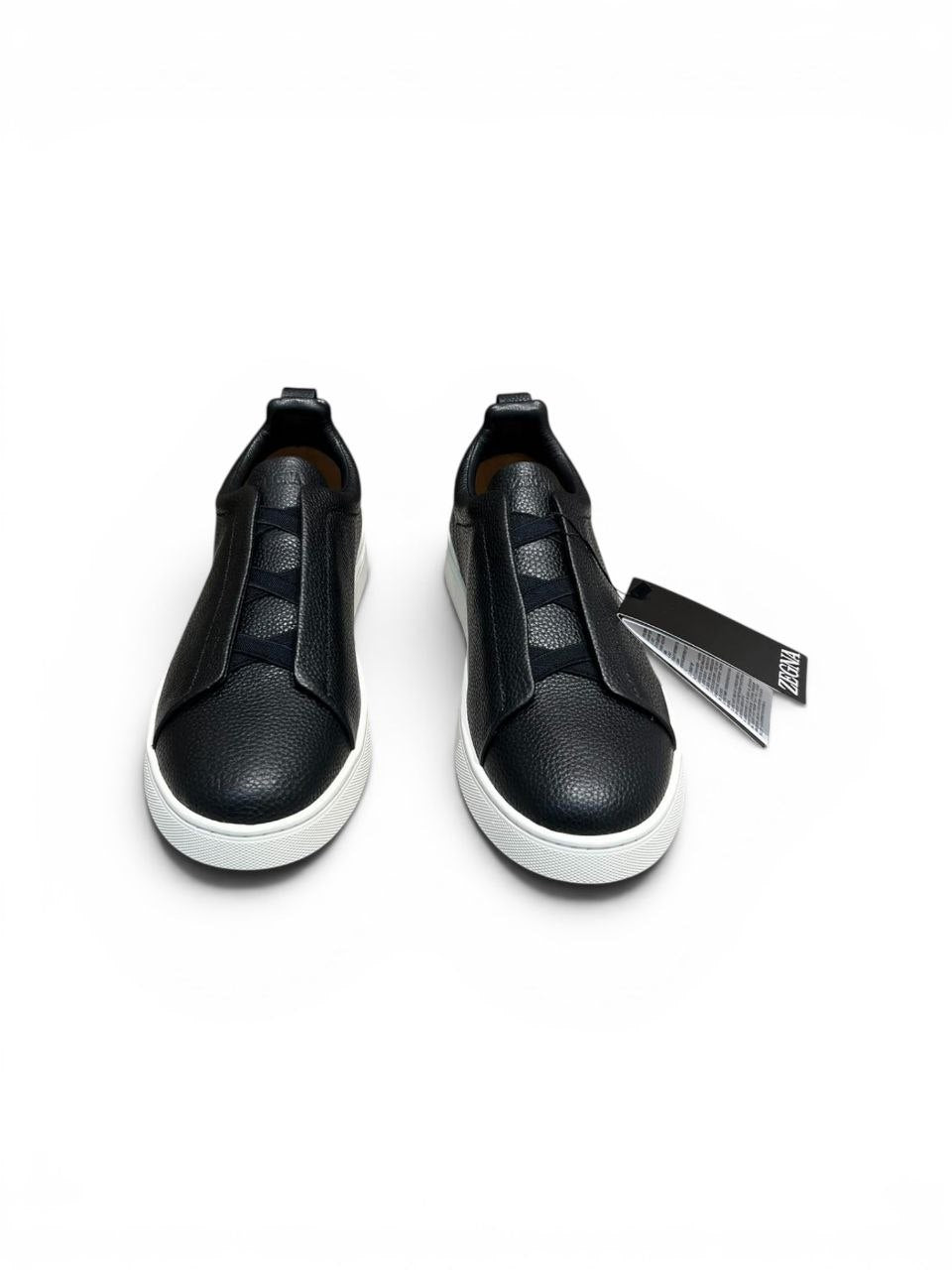 ZEGNA Triple Stitch™ Sneakers - Black Grained Deerskin Leather