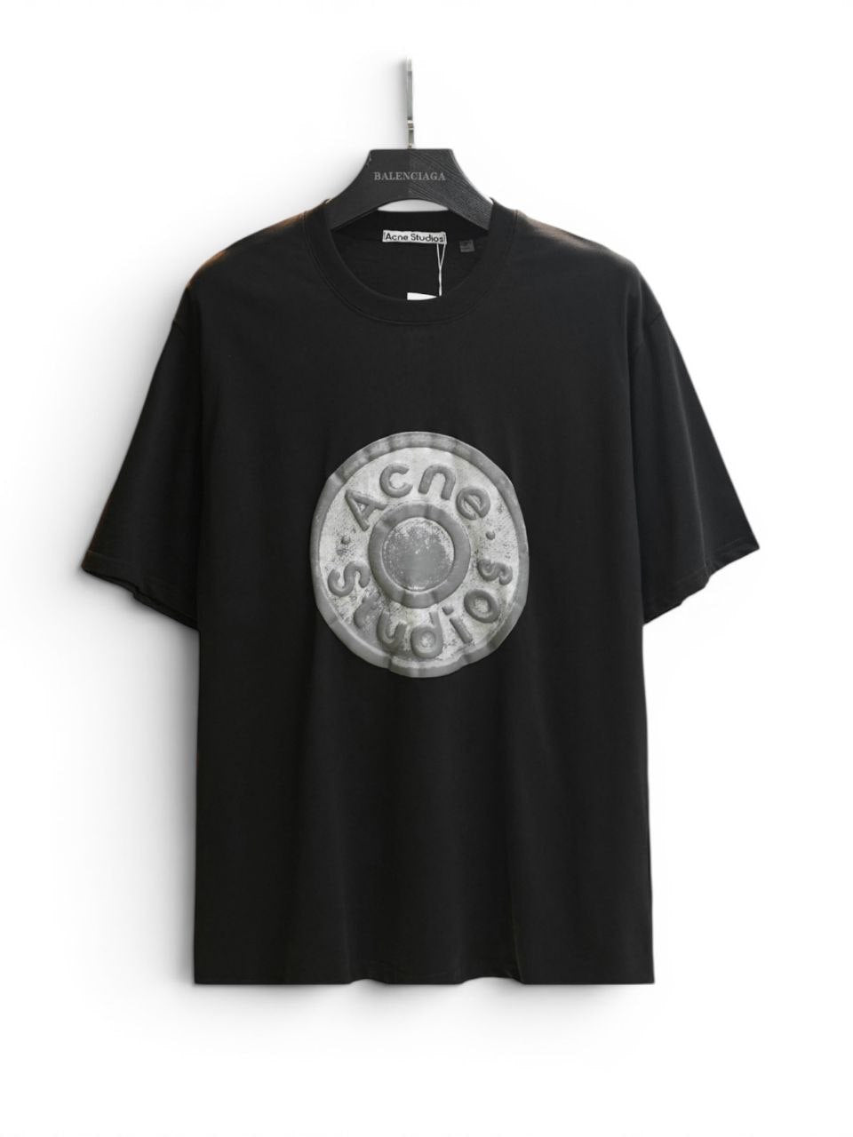 Acne Studios Exford U Button Logo Graphic T-Shirt - Black