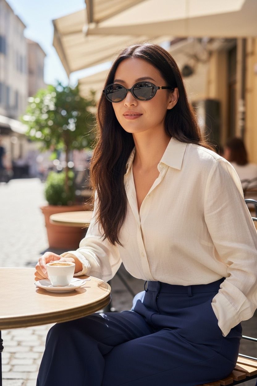 Miu Miu MU 04ZS Glimpse Sunglasses - Black Oval Frames