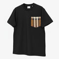 BURBERRY Check Pocket Cotton T-Shirt - Black