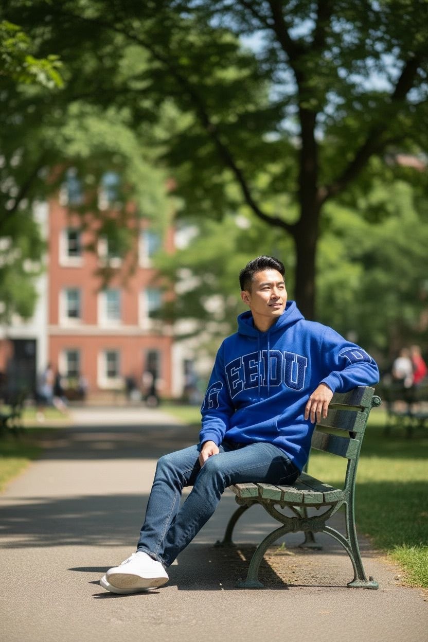 Front view of the royal blue Geedup Team Logo hoodie with black embroidery.