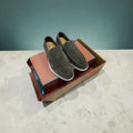 Loro Piana Summer Walk loafers in dark grey suede on original box.