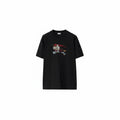 Model wearing a black Burberry EKD t-shirt with Equestrian Knight embroidery.