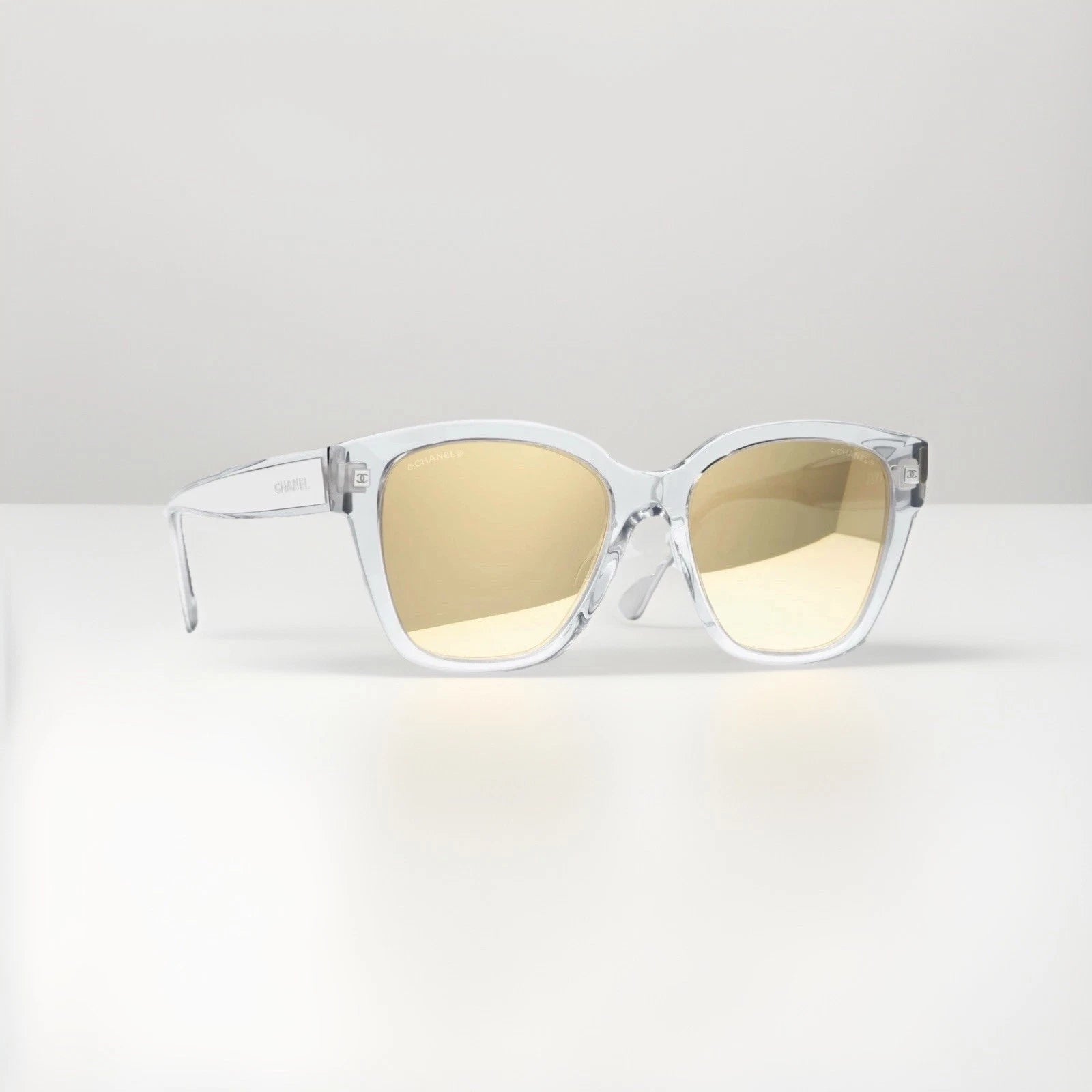 CHANEL Women’s Butterfly sunglasses LIGHT grey /gold Tint With Packaging