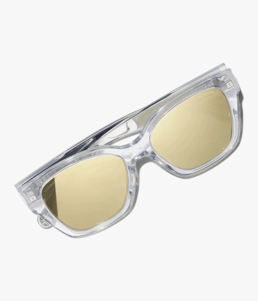 CHANEL Women’s Butterfly sunglasses LIGHT grey /gold Tint With Packaging