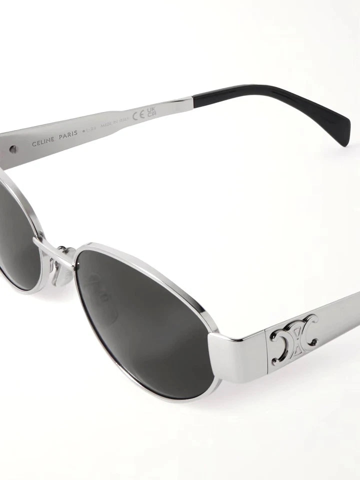 CELINE WOMEN Silver/Grey TRIOMPHE metal 01 Sunglasses CL40235U
